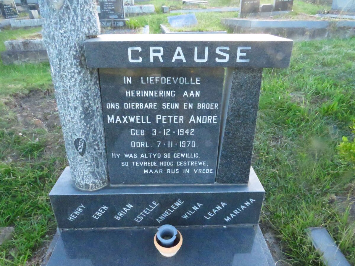 CRAUSE Maxwell Peter Andre 1942-1970