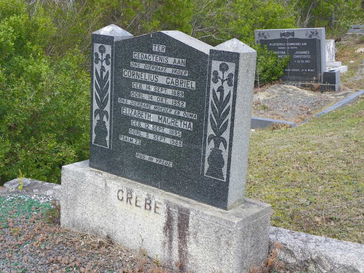 GREBE Cornelius Gabriel 1889-1952 &amp; Elizabeth Magretha 1895-1988