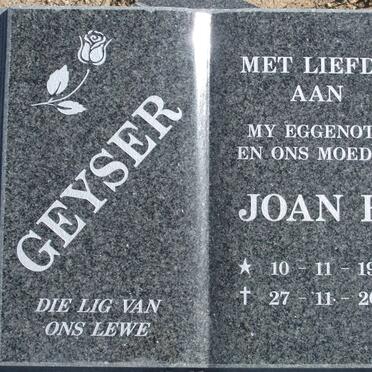 GEYSER Joan E. 1936-2001