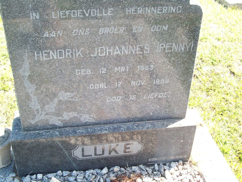 LUKE Hendrik Johannes 1883-1959