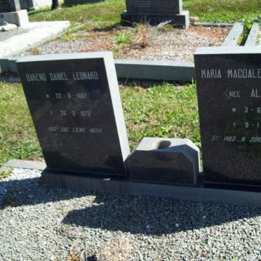 LEONARD Barend Daniel 1887-1972 &amp; Maria Magdalena ALBERTS 1895-1968 