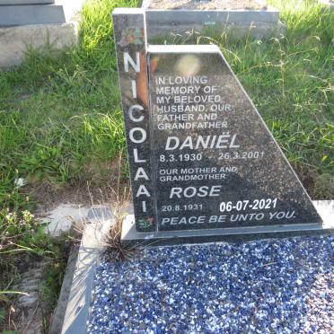 NICOLAAI Daniel 1930-2001 &amp; Rose 1931-2021