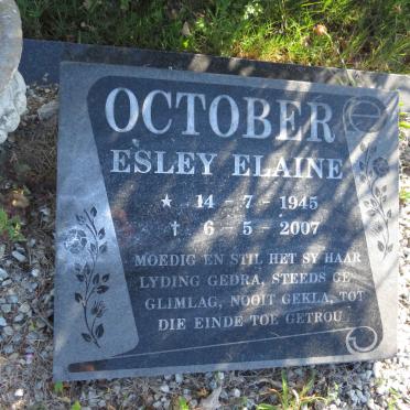 OCTOBER Esley Elaine 1945-2007