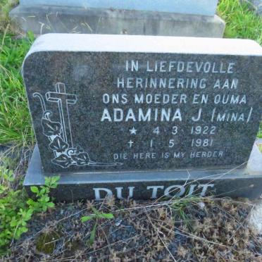 TOIT Adamina J., du 1922-1981