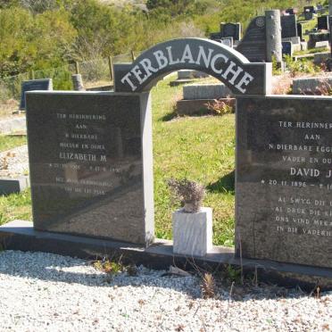 TERBLANCHE David J. 1896-1976 &amp; Elizabeth M. 1901-1991