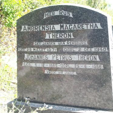 THERON Johannes Petrus 1869-1956 &amp; Ambrensia Magaretha JANSEN VAN RENSBURG 1871-1940
