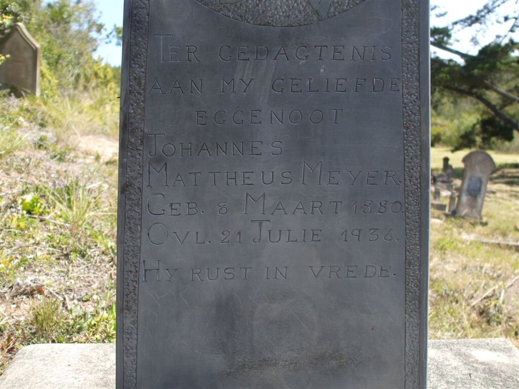 MEYER Johannes Mattheus 1880-1936