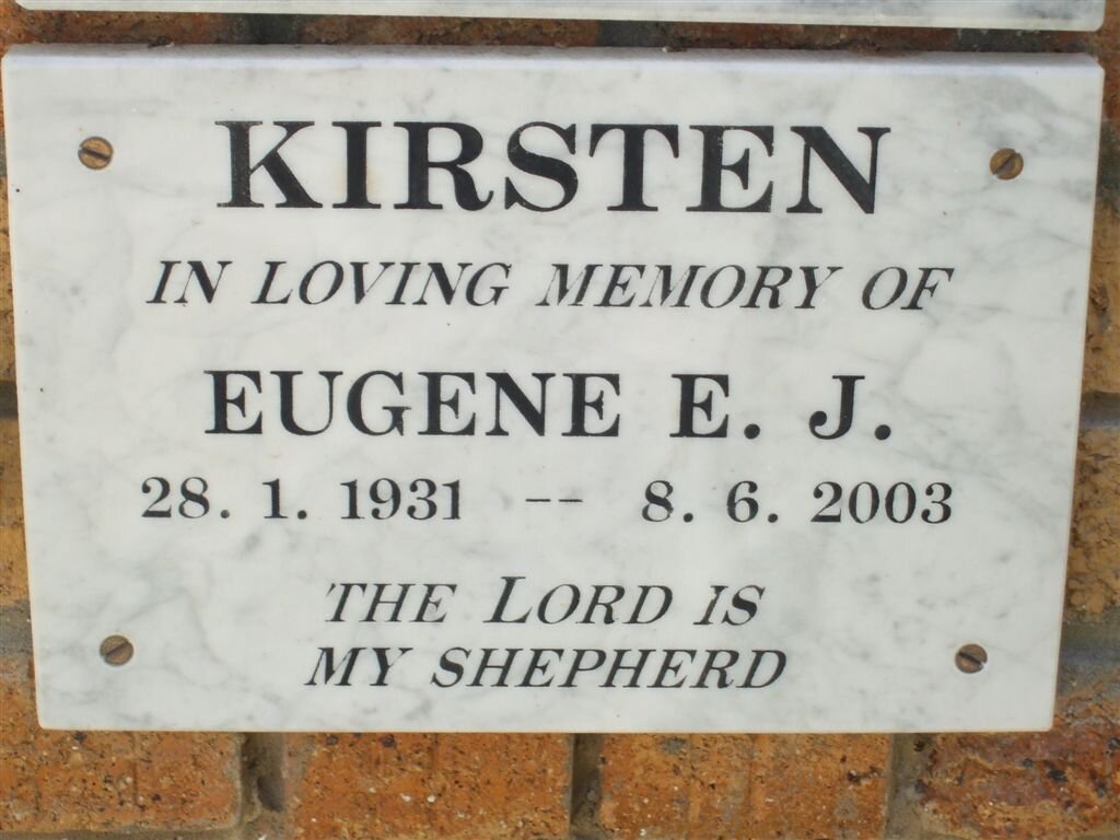 KIRSTEN Eugene E.J. 1931-2003