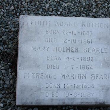 ROTHON Edith Agard 1887-1961 :: SEARLE Mary Holmes 1893-1964 :: SEARLE Florence Marion 1898-1967