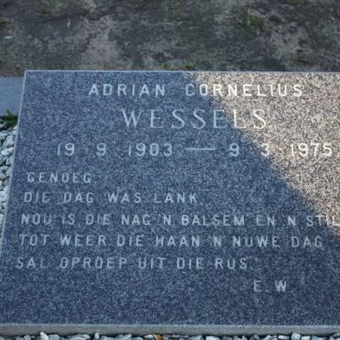 WESSELS Adrian Cornelius 1903-1975