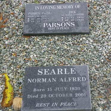 PARSONS Jack 1922-2016 &amp; Patricia SEARLE 1924-1997 :: SEARLE Norman Alfred 1930-2001
