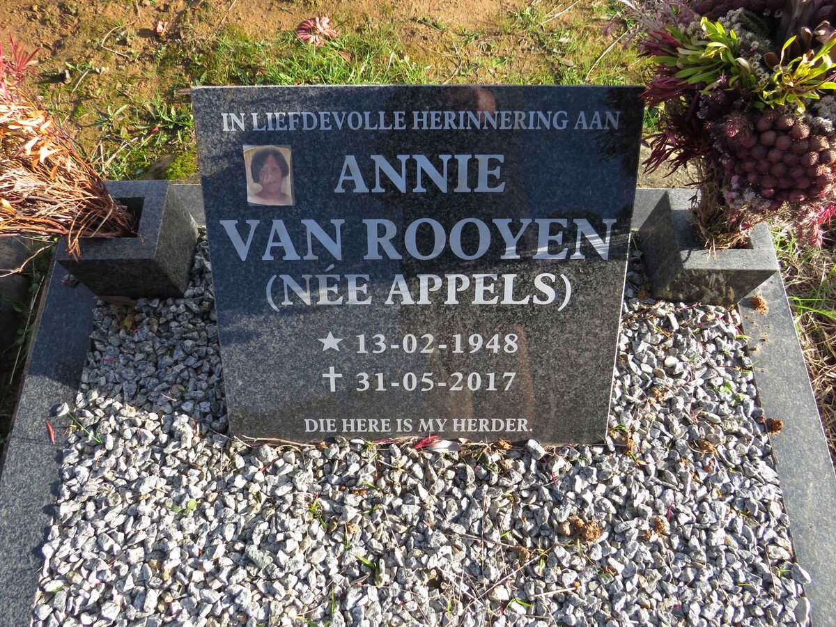 ROOYEN Annie, van nee APPELS 1948-2017