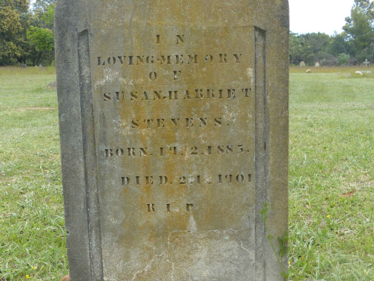 STEVENS Susan Harriet 1885-1901