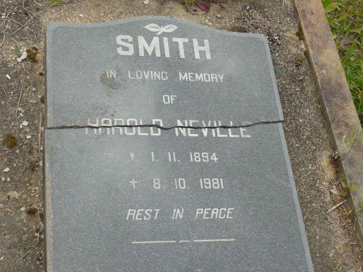 SMITH Harold Neville 1894-1981