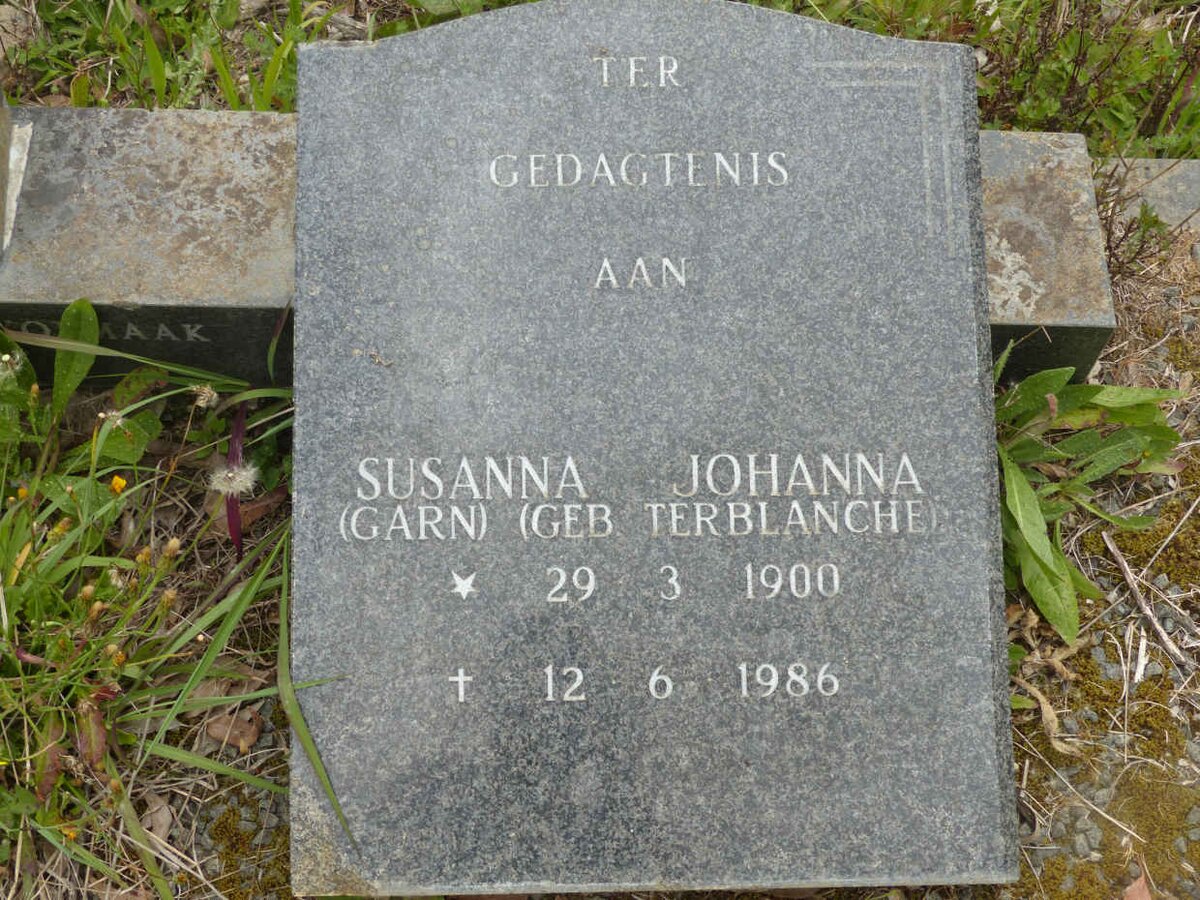 ? Dudley Thomas 1898-1893 &amp; Susanna Johanna TERBLANCHE 1900-1986