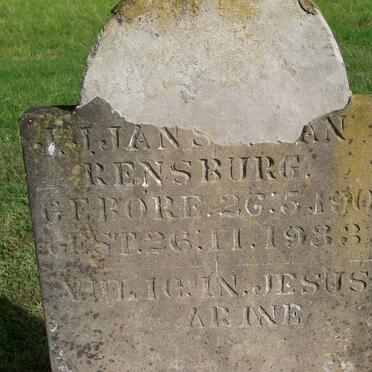 RENSBURG J.J., Janse van 1903-1933