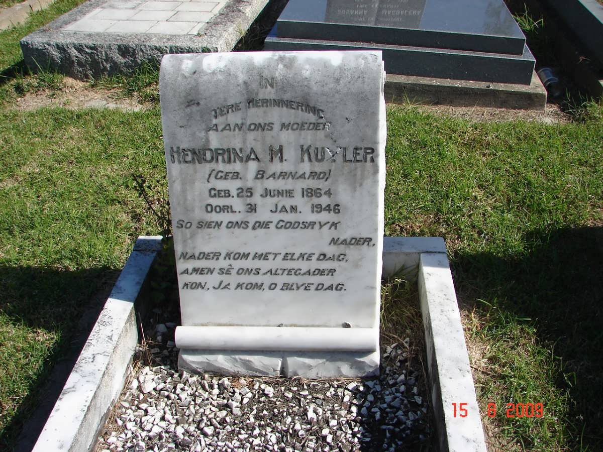 KUYLER Hendrina M. nee BARNARD 1864-1946