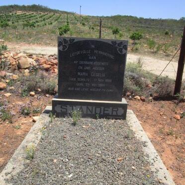 STANDER Maria Cecilia nee SCHOLTZ 1888-1964