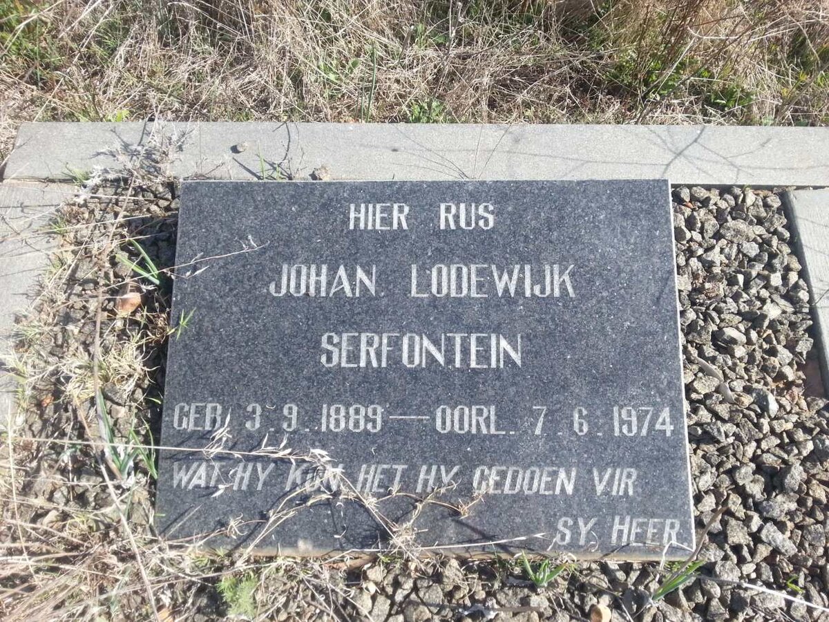 SERFONTEIN Johan Lodewijk 1889-1974