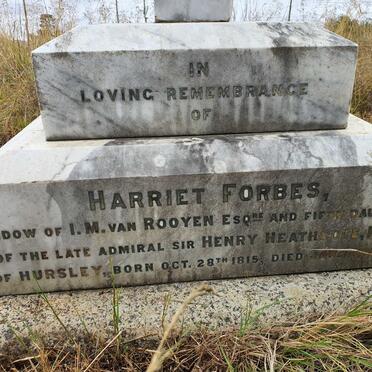 ROOYEN Harriet Forbes, van nee HEATHCOTE 1815-1895