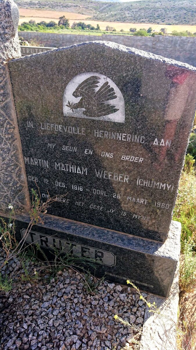 TRUTER Martin Mathiam Weeber 1916-1960