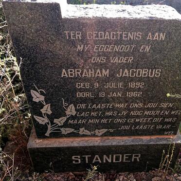 STANDER Abraham Jacobus 1892-1962