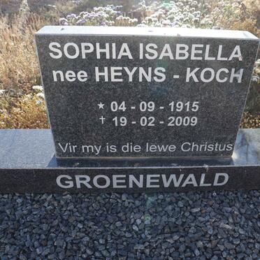 GROENEWALD Sophia Isabella nee HEYNS-KOCH 1915-2009