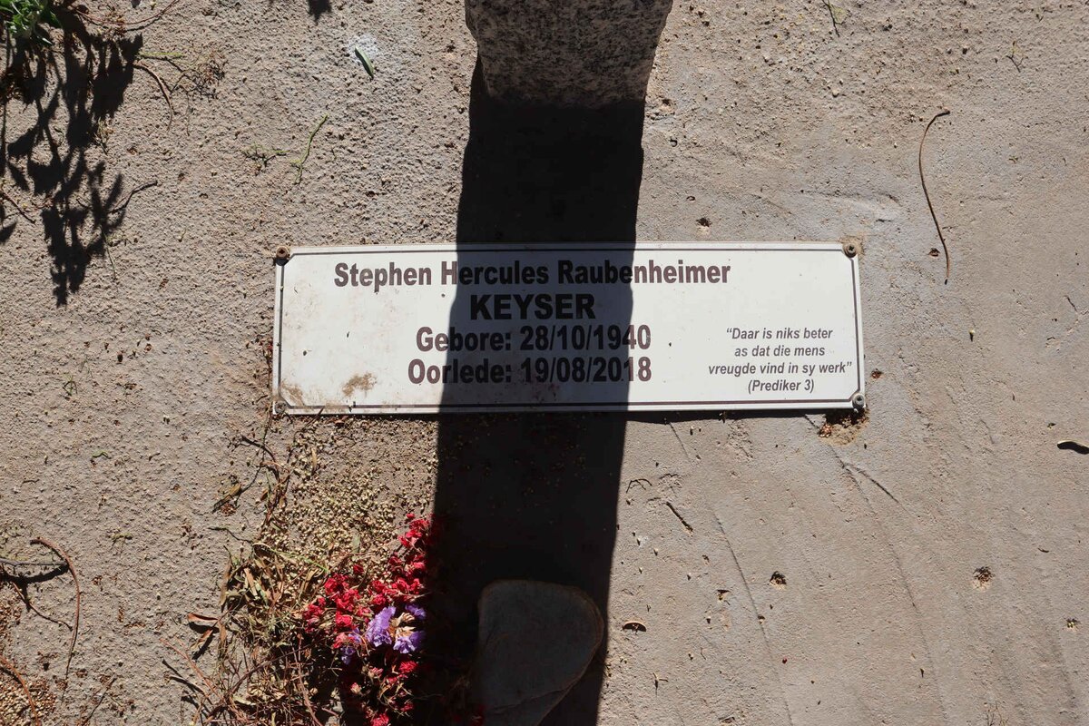 KEYSER Stephen Hercules Raubenheimer 1940-2018