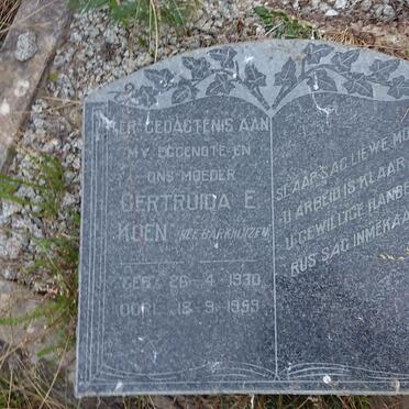 KOEN Gertruida E. nee BARKHUIZEN 1930-1959