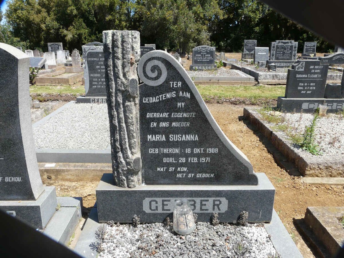 GERBER Maria Susanna nee THERON 1908-1971