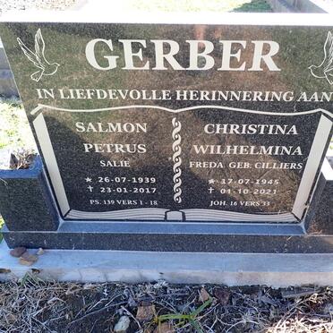 GERBER Salmon Petrus 1939-2017 & Christina Wilhelmina CILLIERS 1945-2021