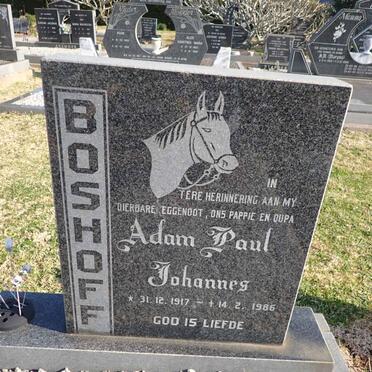 BOSHOFF Adam Paul Johannes 1917-1986