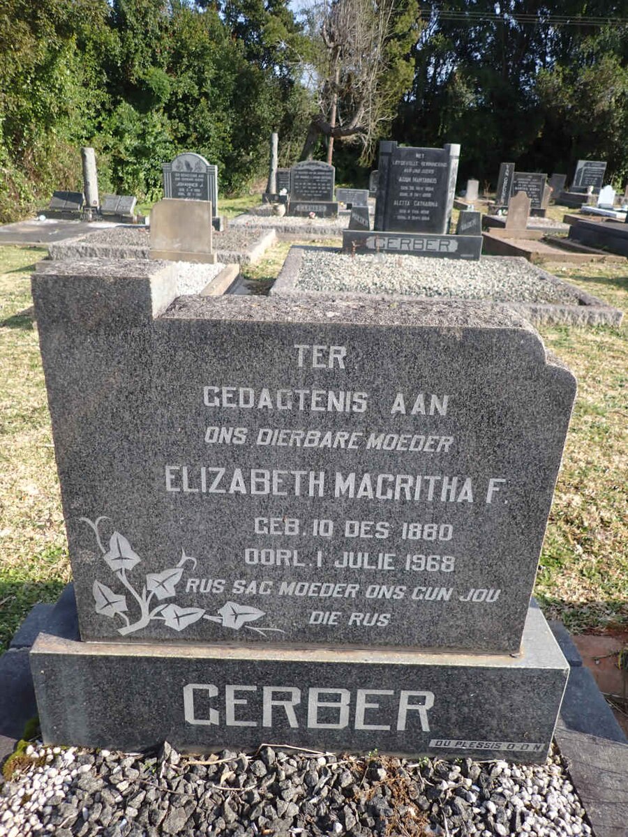 GERBER Elizabeth Magritha F. 1880-1968