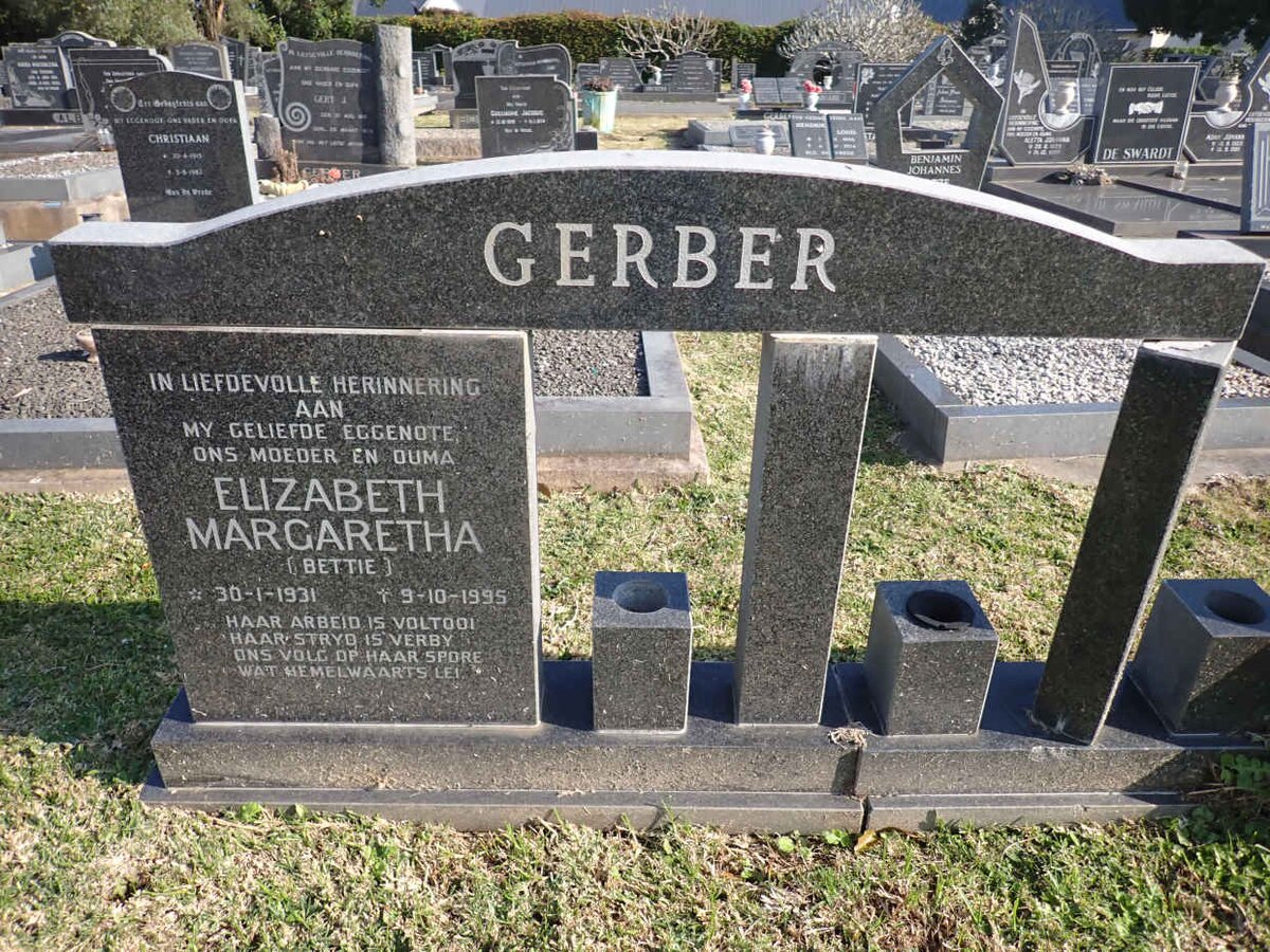 GERBER Elizabeth Margaretha 1931-1995