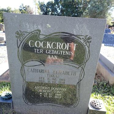 COCKCROFT Anthony Donovan Diemont 1944-2012 & Catharina Elizabeth 1940-1958
