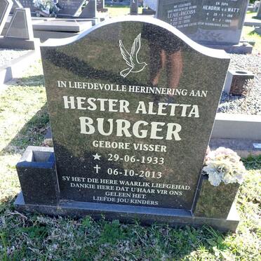 BURGER Hester Aletta nee VISSER 1933-2013