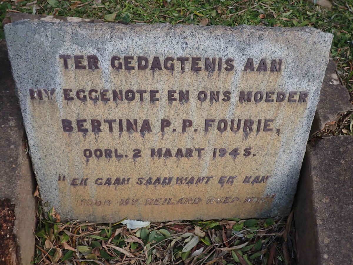 FOURIE Bertina P.P. -1945