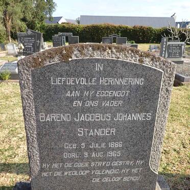 STANDER Barend Jacobus Johannes 1886-1965