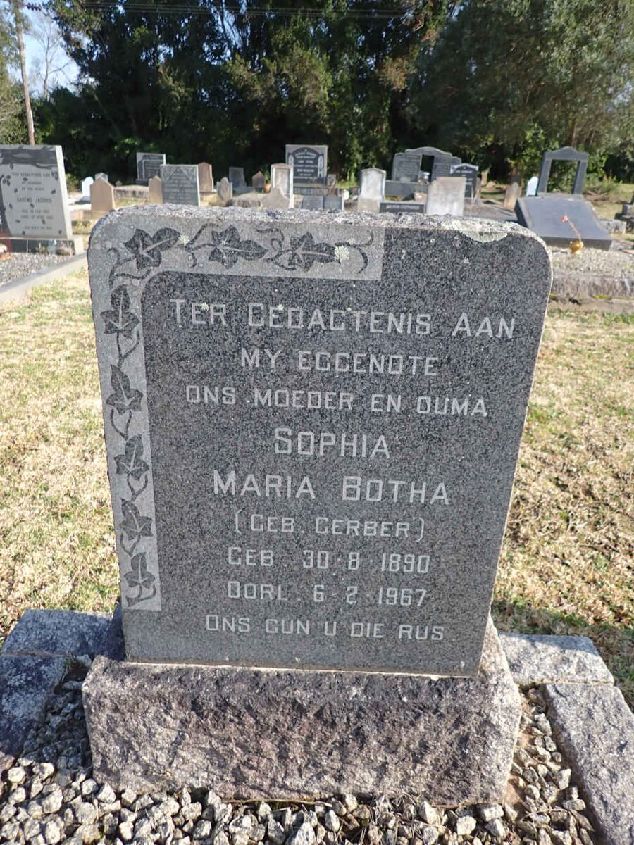 BOTHA Sophia Maria nee GERBER 1890-1967