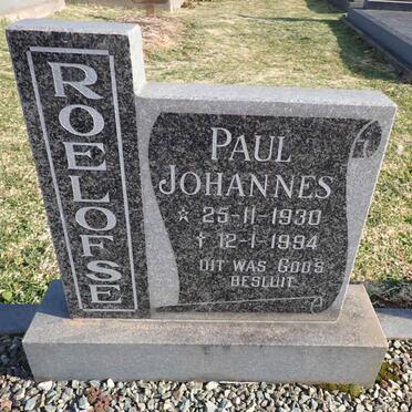 ROELOFSE Paul Johannes 1930-1994