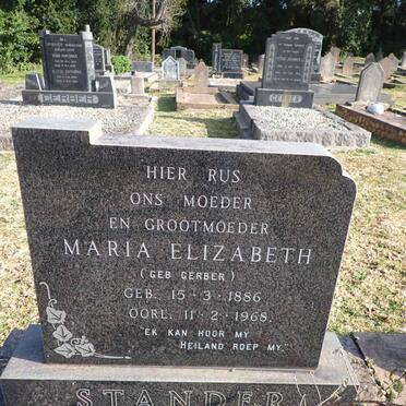 STANDER Maria Elizabeth nee GERBER 1925-1989