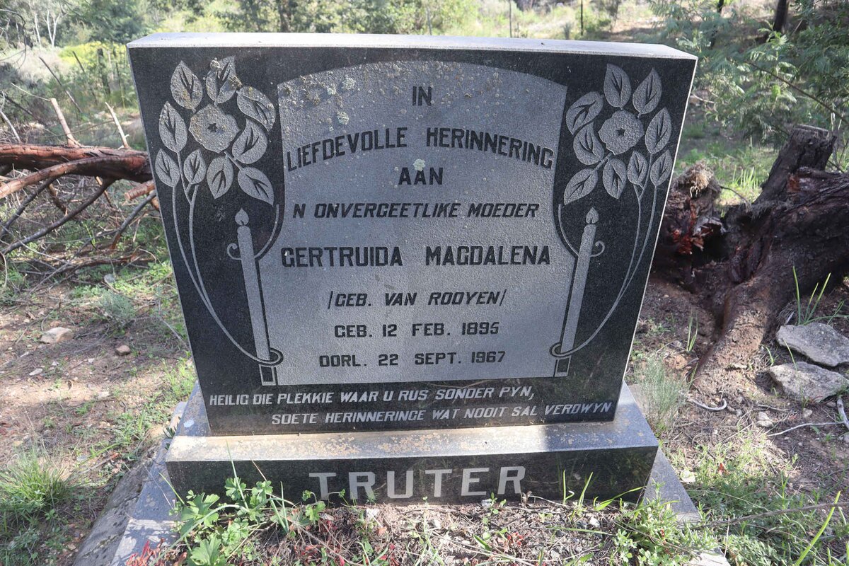 TRUTER Gertruida Magdalena nee VAN ROOYEN 1895-1967