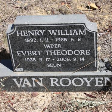 ROOYEN Henry William, van 1892-1965 :: VAN ROOYEN Evert Theodore 1935-2006