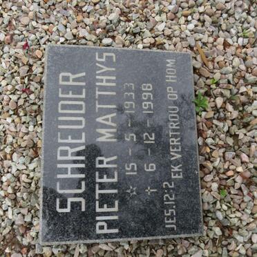 SCHREUDER Pieter Matthys 1933-1998
