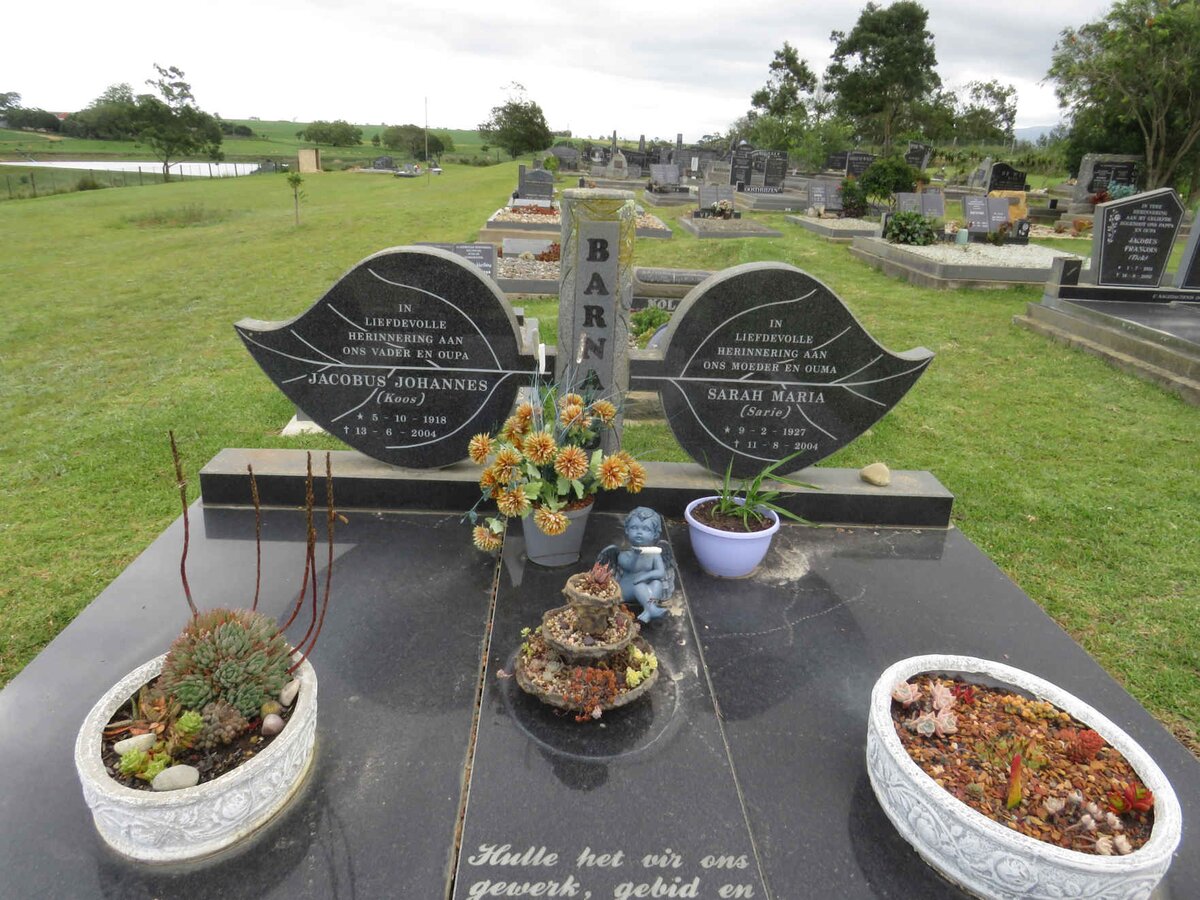 BARNARD Jacobus Johannes 1918-2004 &amp; Sarah Maria 1927-2004
