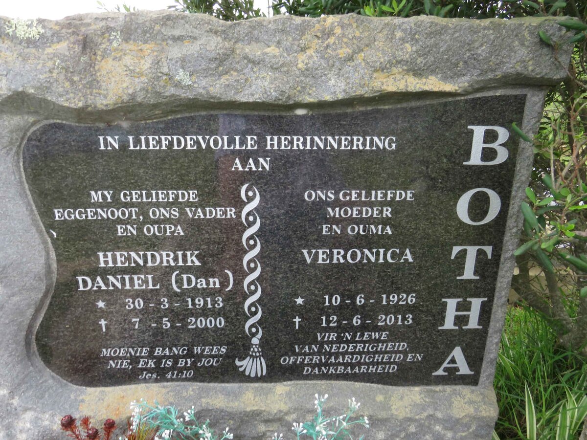 BOTHA Hendrik Daniel 1913-2000 &amp; Veronica 1926-2013