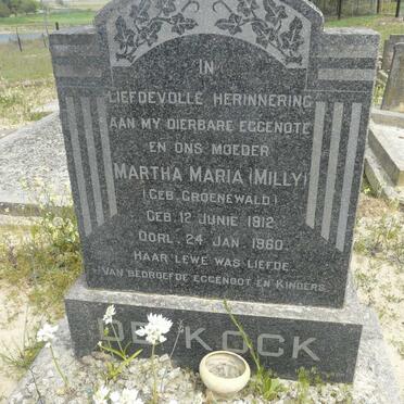 KOCK Martha Maria, de nee GROENEWALD 1912-1960