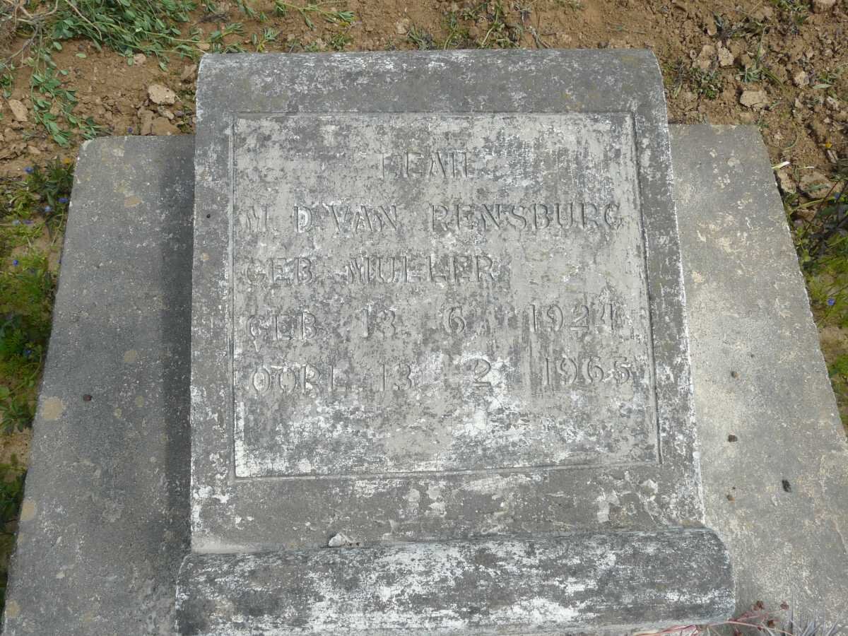 RENSBURG Leah M.D., van nee MULLER 1924-1965