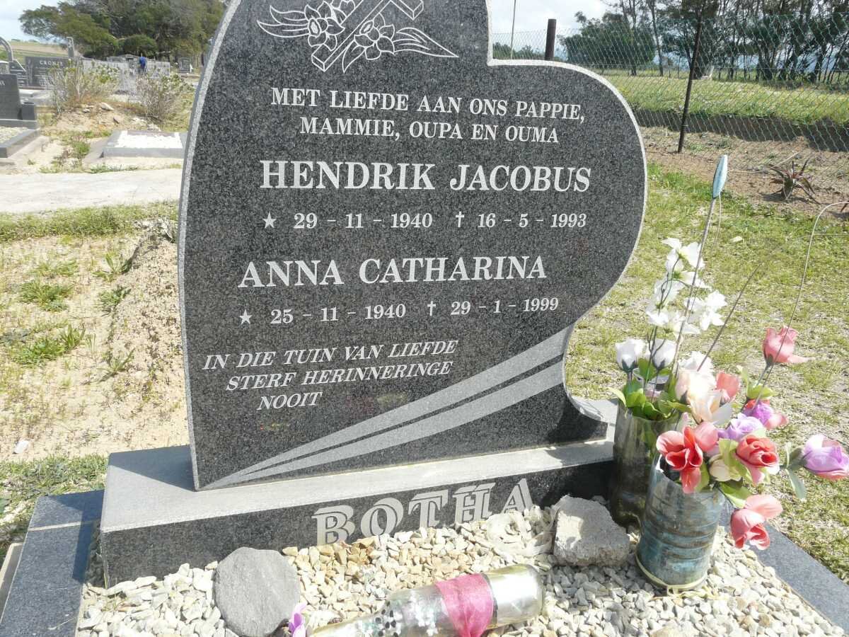 BOTHA Hendrik Jacobus 1940-1993 &amp; Anna Catharina 1940-1999