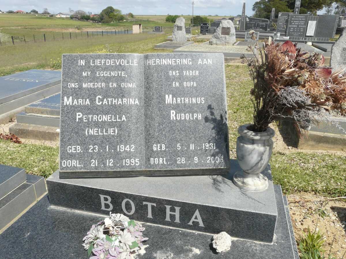 BOTHA Marthinus Rudolph 1931-2006 &amp; Maria Catharina Petronella 1942-1995
